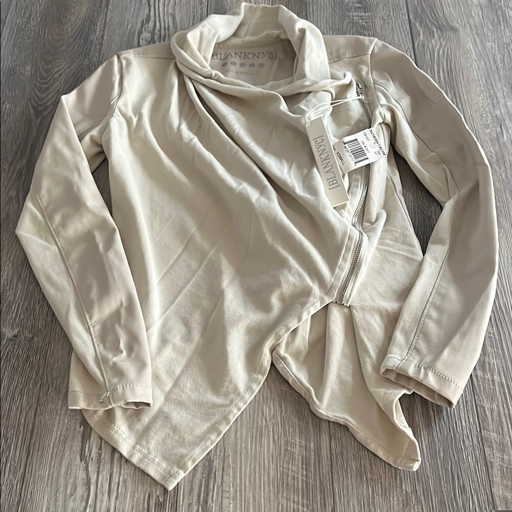 BlankNYC Cream Drape Jacket